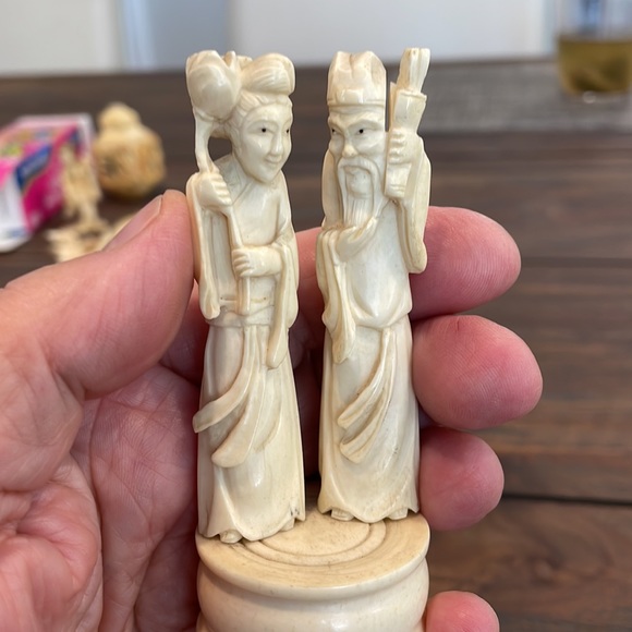 Other - Vintage husband and wife carved bone